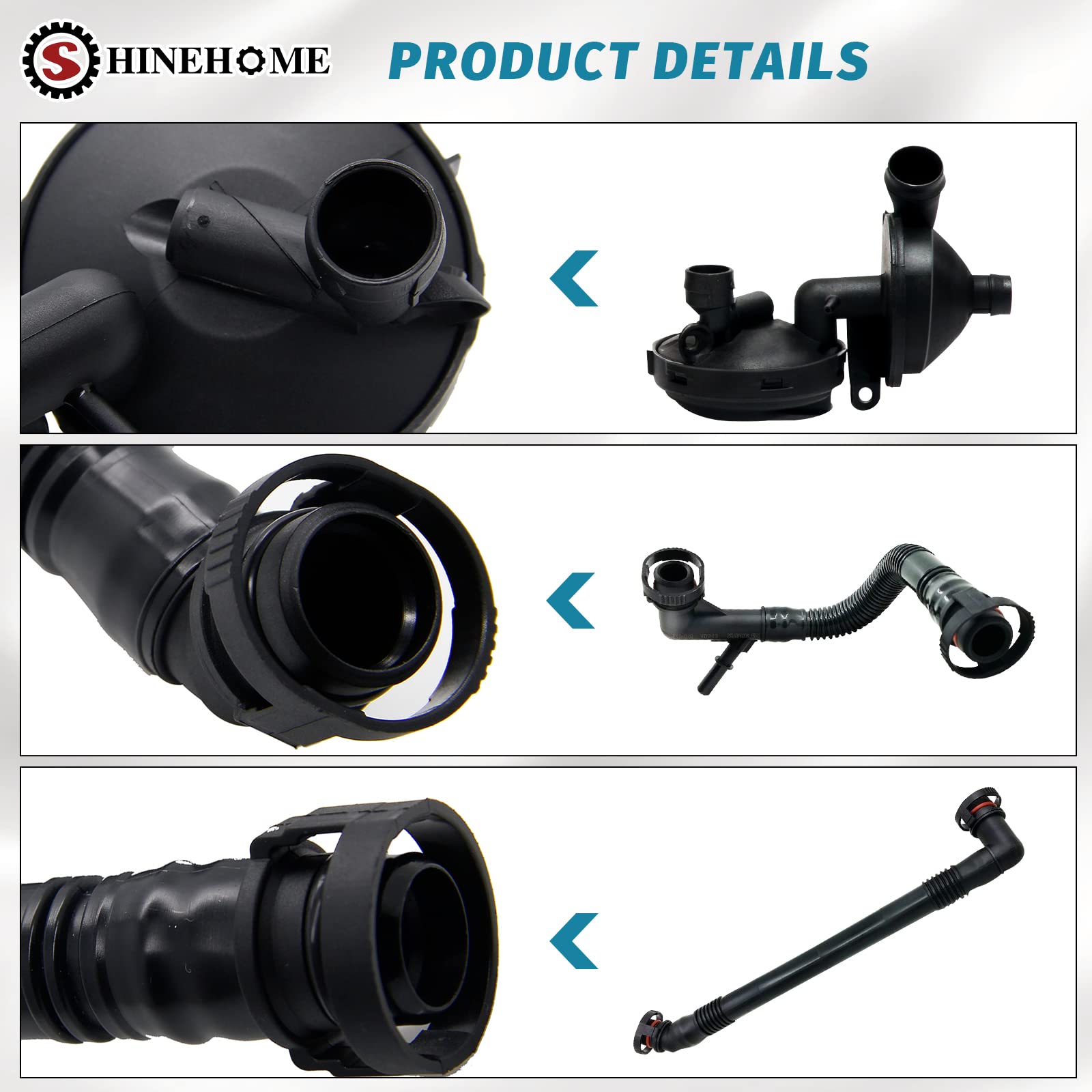 SHINEHOME 3-series hose kit components laid out for easy DIY installation.