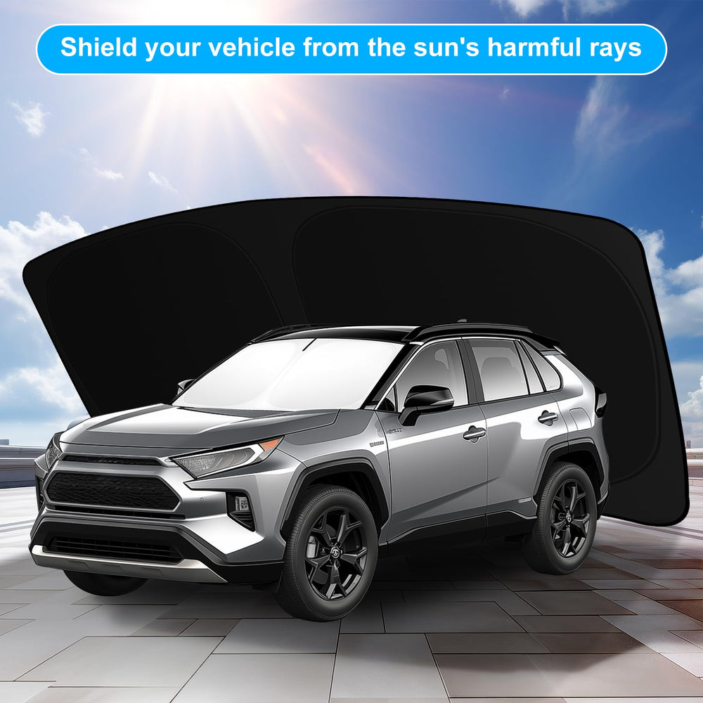 SHINEHOME Rav4 sunshade UV block promotes cooler rides and interior longevity.