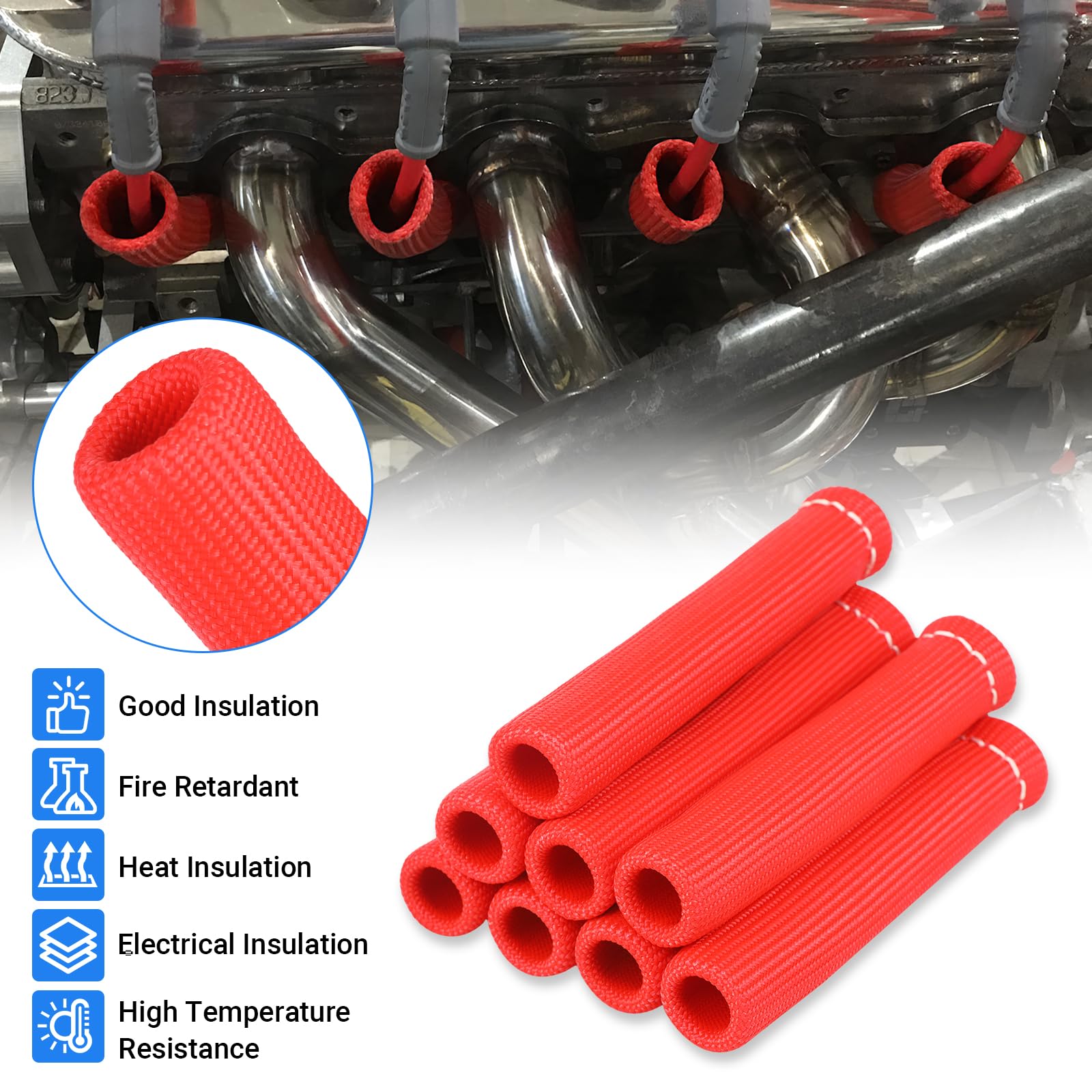 SHINEHOME red sleeves pack viewed together for easy identification