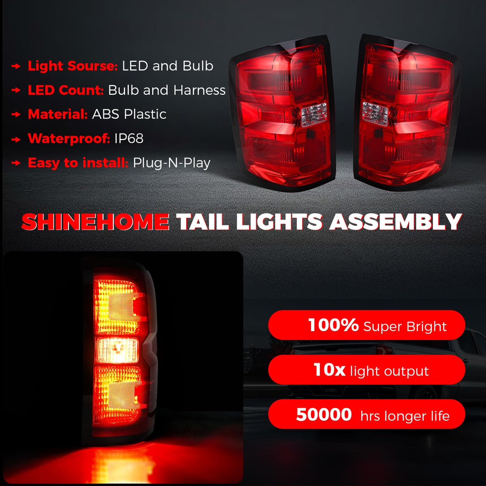 SHINEHOME Sierra 3500HD tail light installation guide for easy replacement.