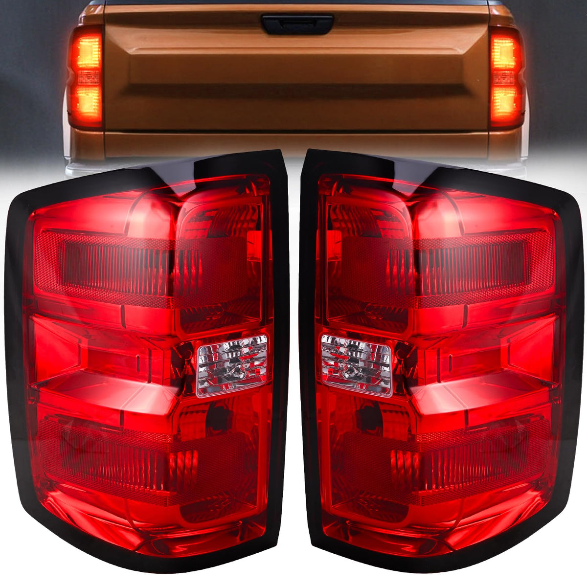 SHINEHOME Silverado left tail light improves rear visibility and style.