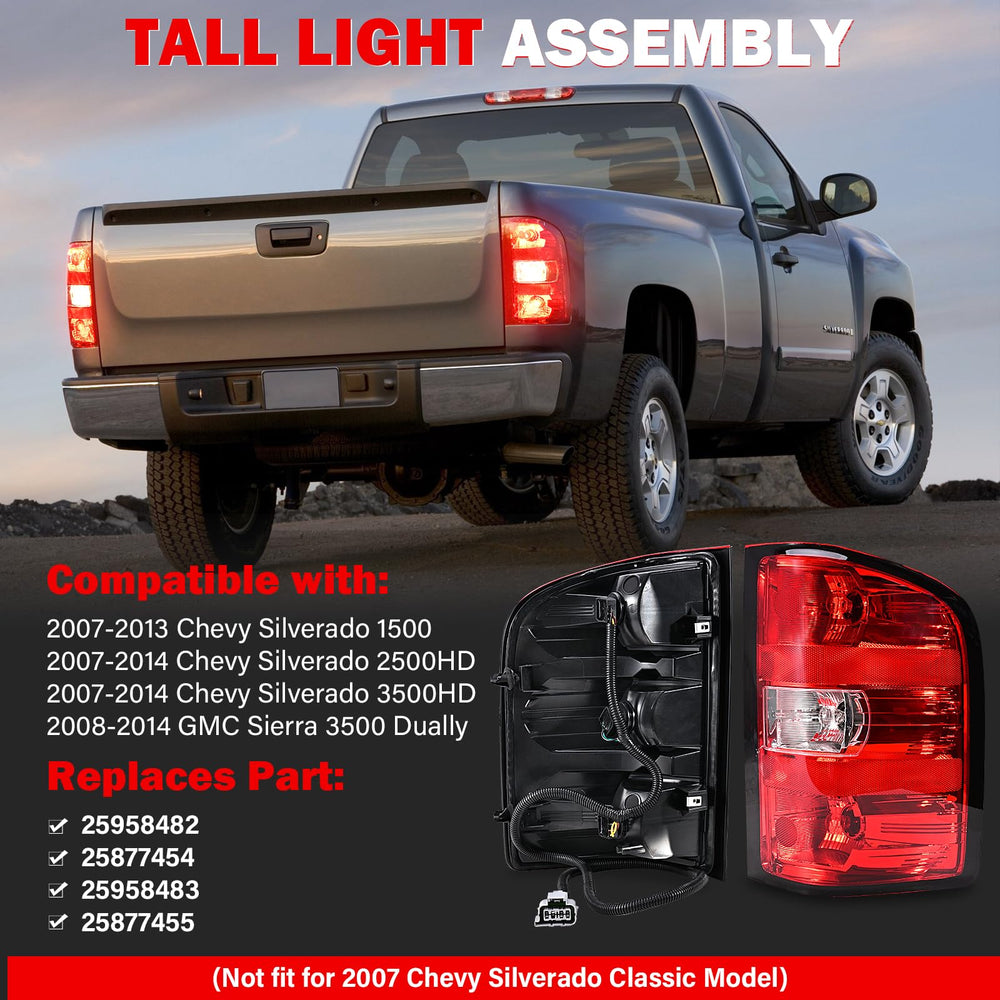 SHINEHOME Silverado tail lights installed on rear for complete replacement and cohesive vehicle styling