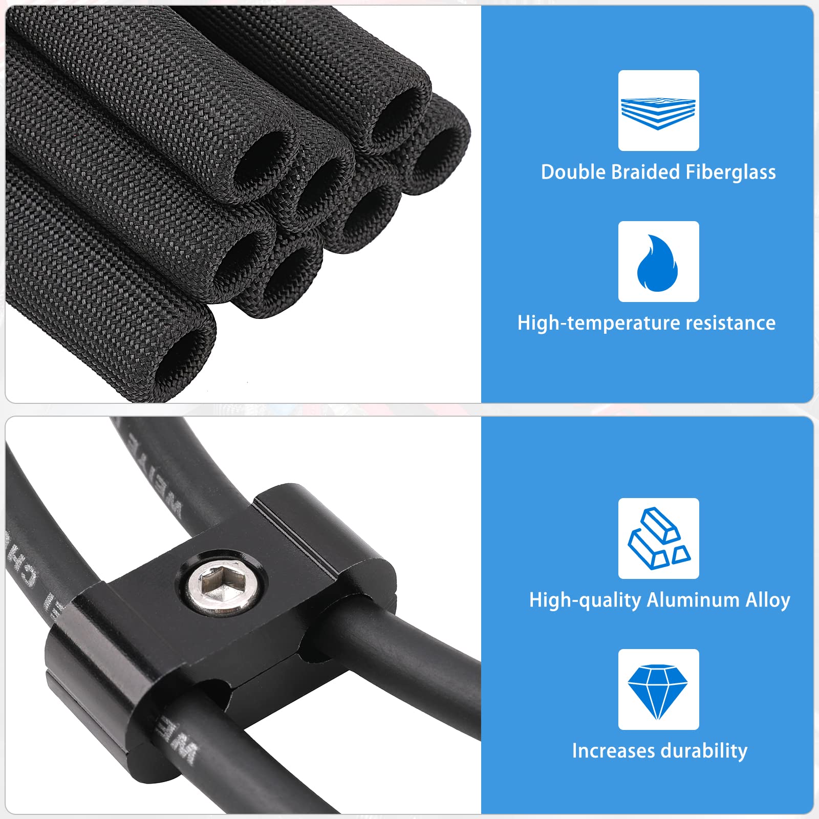 SHINEHOME spark plug boot heat sleeve protects wires from high engine heat.
