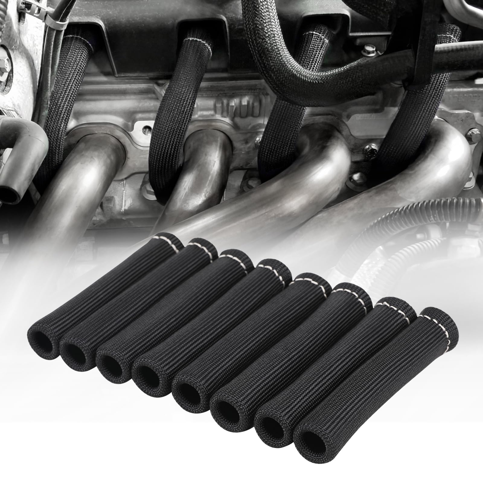 SHINEHOME spark plug boot sleeve with 6 inch length providing heat protection for boots