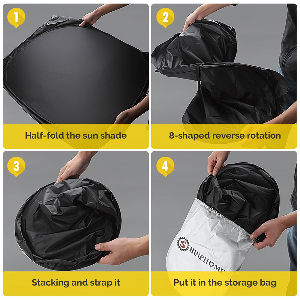 SHINEHOME Storage bag keeps shade organized in vehicles.