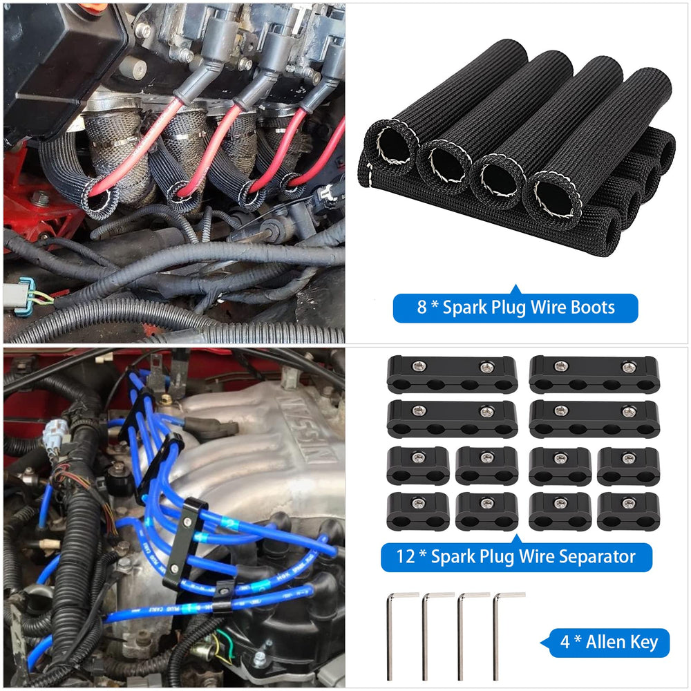 SHINEHOME under-hood protection system guards ignition wires from heat and abrasion.