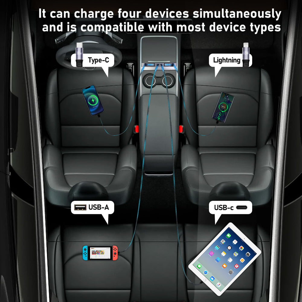 SHINELINERS 65W USB Charger Hub sliding-cover closed offers dust protection and sleek profile