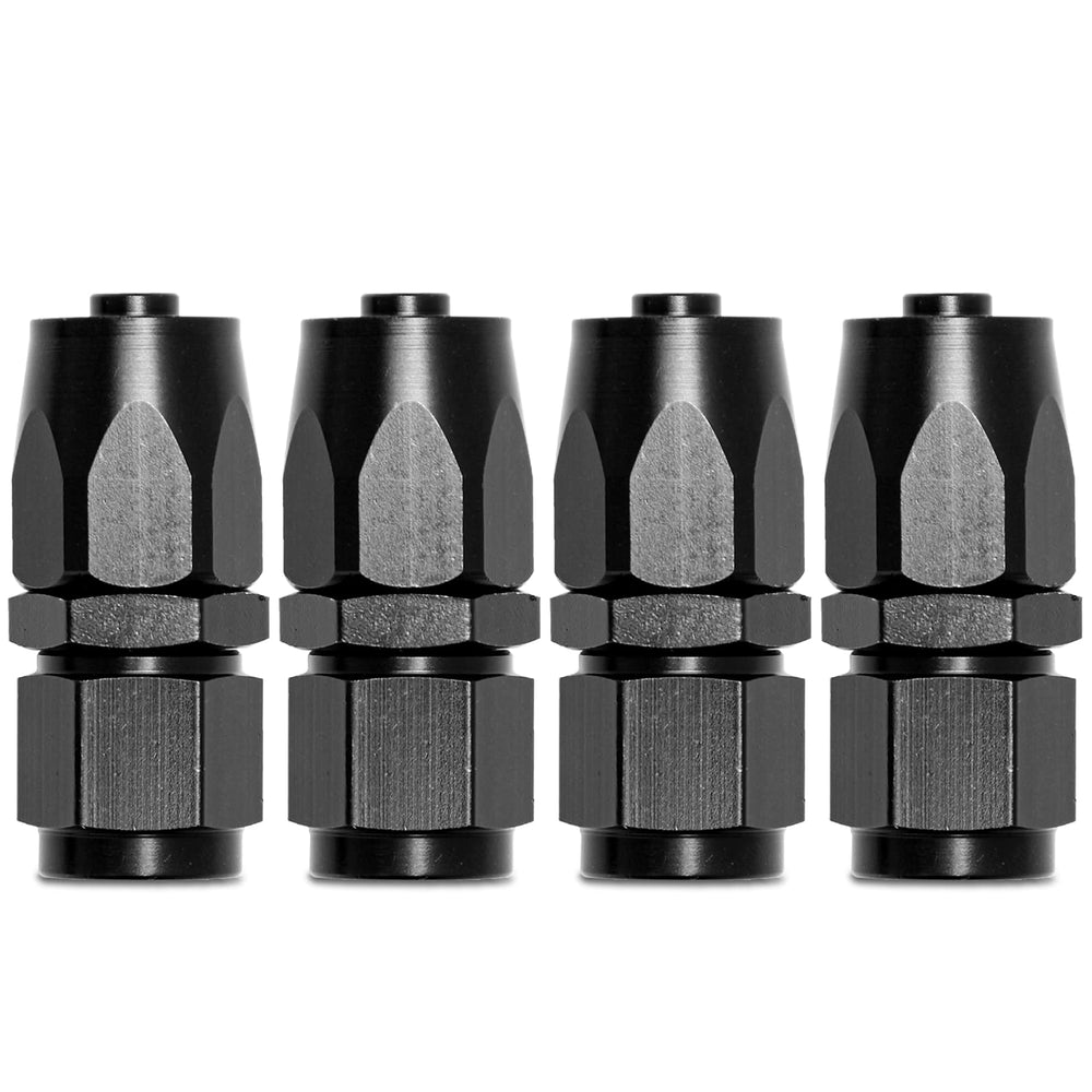 Shineyoo 6AN straight end fitting assembly showing durable aluminum construction