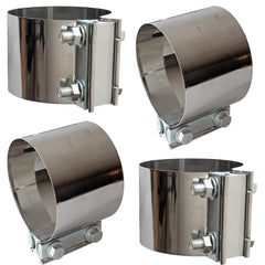Shineyoo exhaust band clamp 4in front view shows durable 304 stainless steel construction and corrosion resistance.