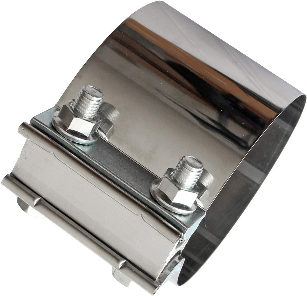 Shineyoo exhaust band clamp 4in stainless steel detail emphasizes corrosion resistance and durable hardware.