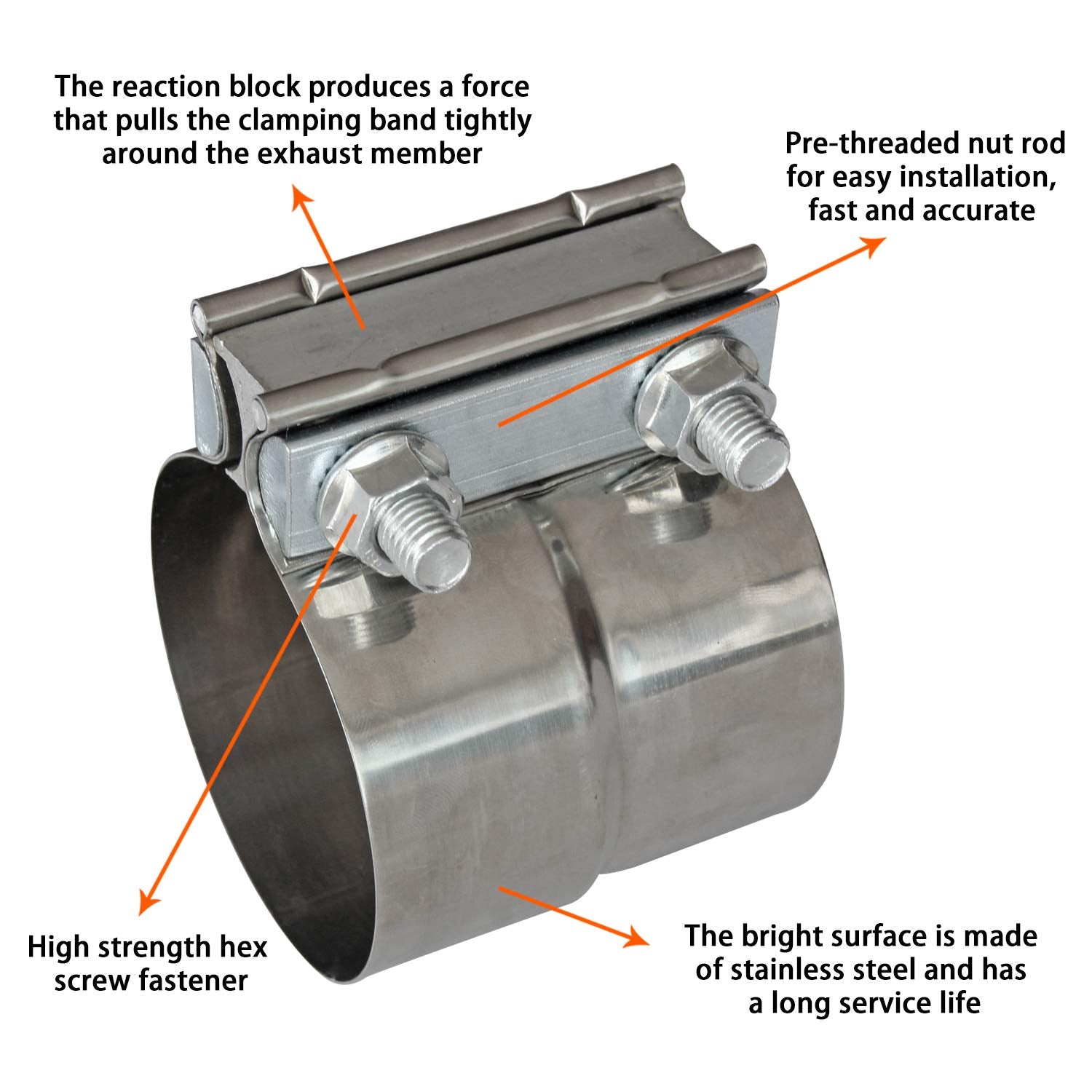 Shineyoo exhaust pipe connection clamp with easy installation.