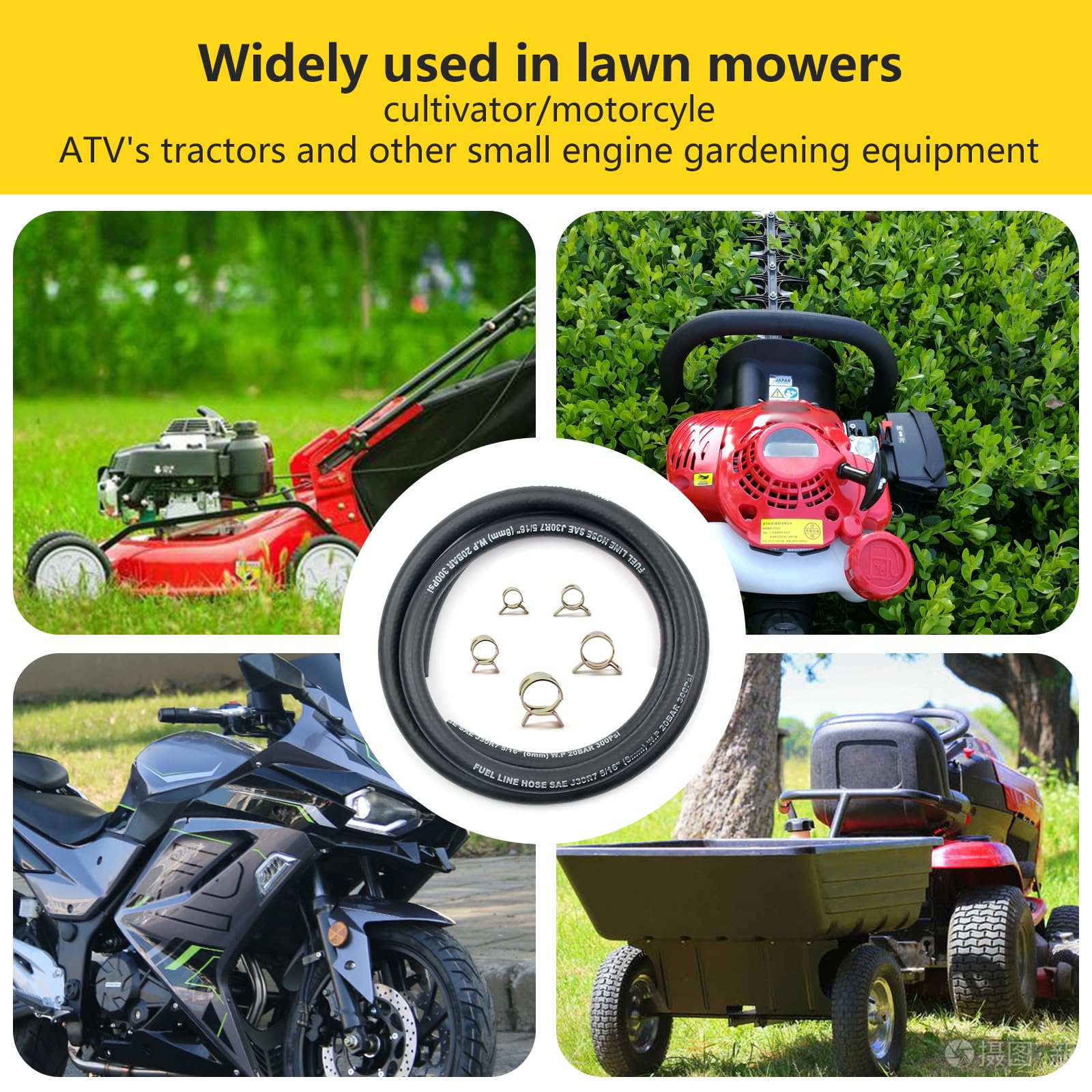 Shineyoo small-engine fuel system setup on ATV illustrates versatility.