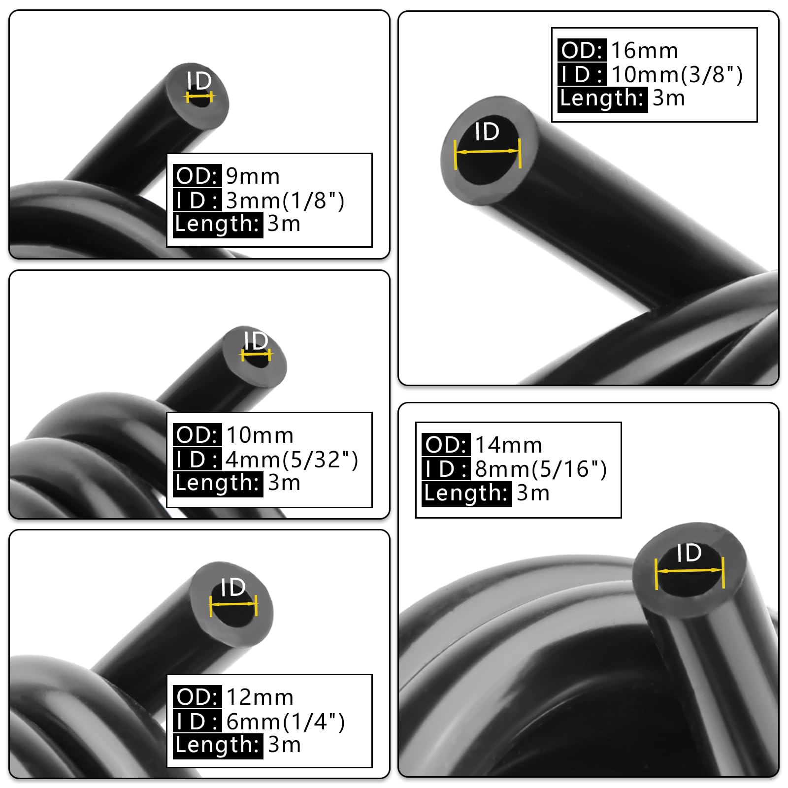 Shineyoo vacuum hose wall thickness 3mm ensures rigid durability during use.