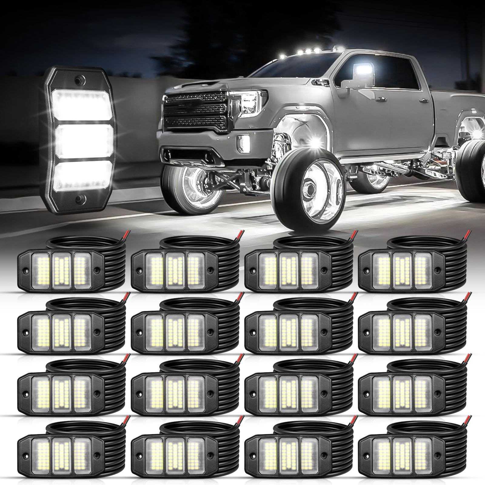 Shinight white rock light 6000K LEDs for broad night visibility