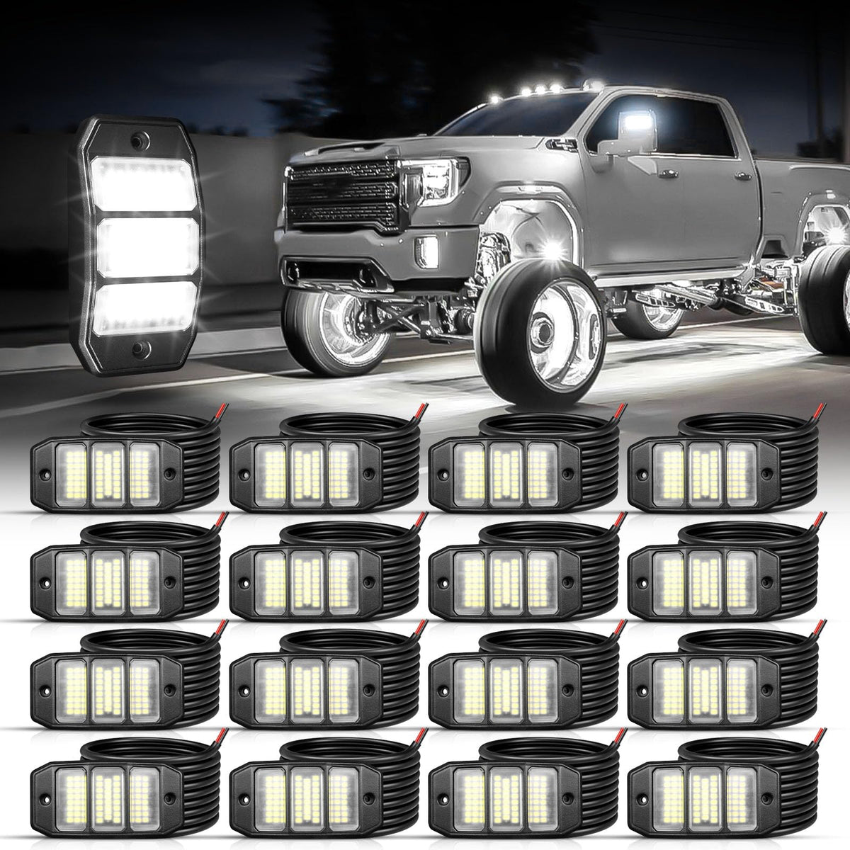 Shinight white rock light 6000K LEDs for broad night visibility