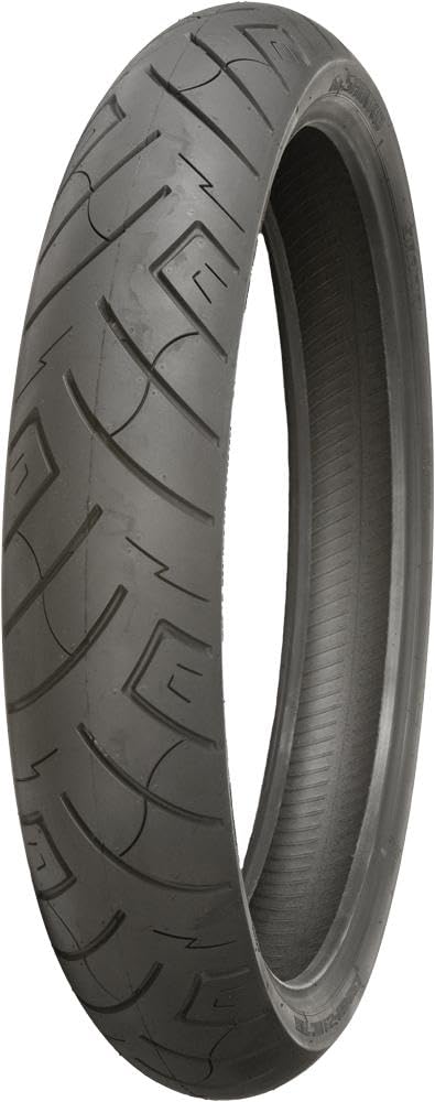 Shinko SR777 HD front tire tread detail showing improved wet and dry grip.