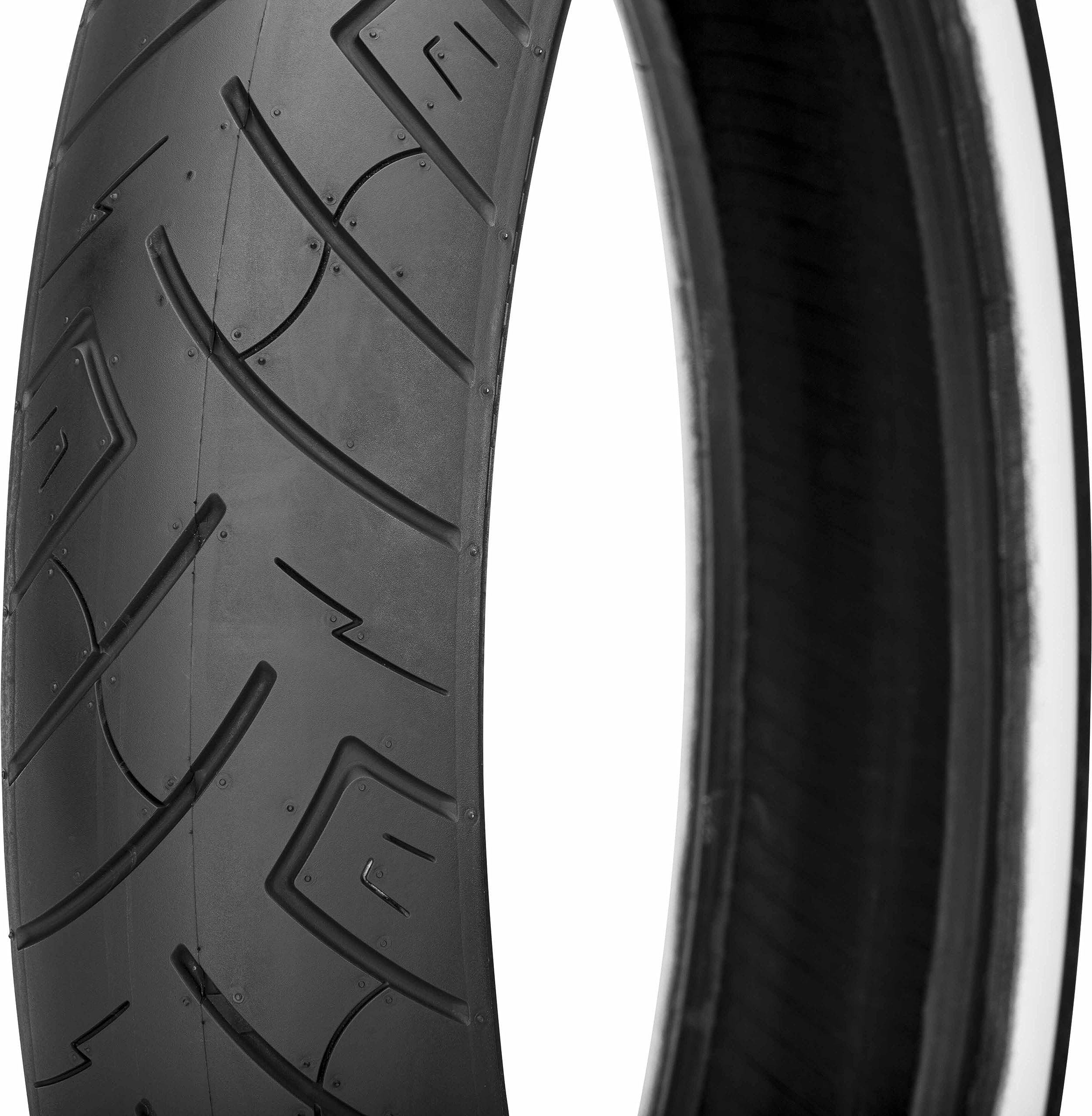 Shinko SR777 HD front tire close-up showing reinforced carcass for durability