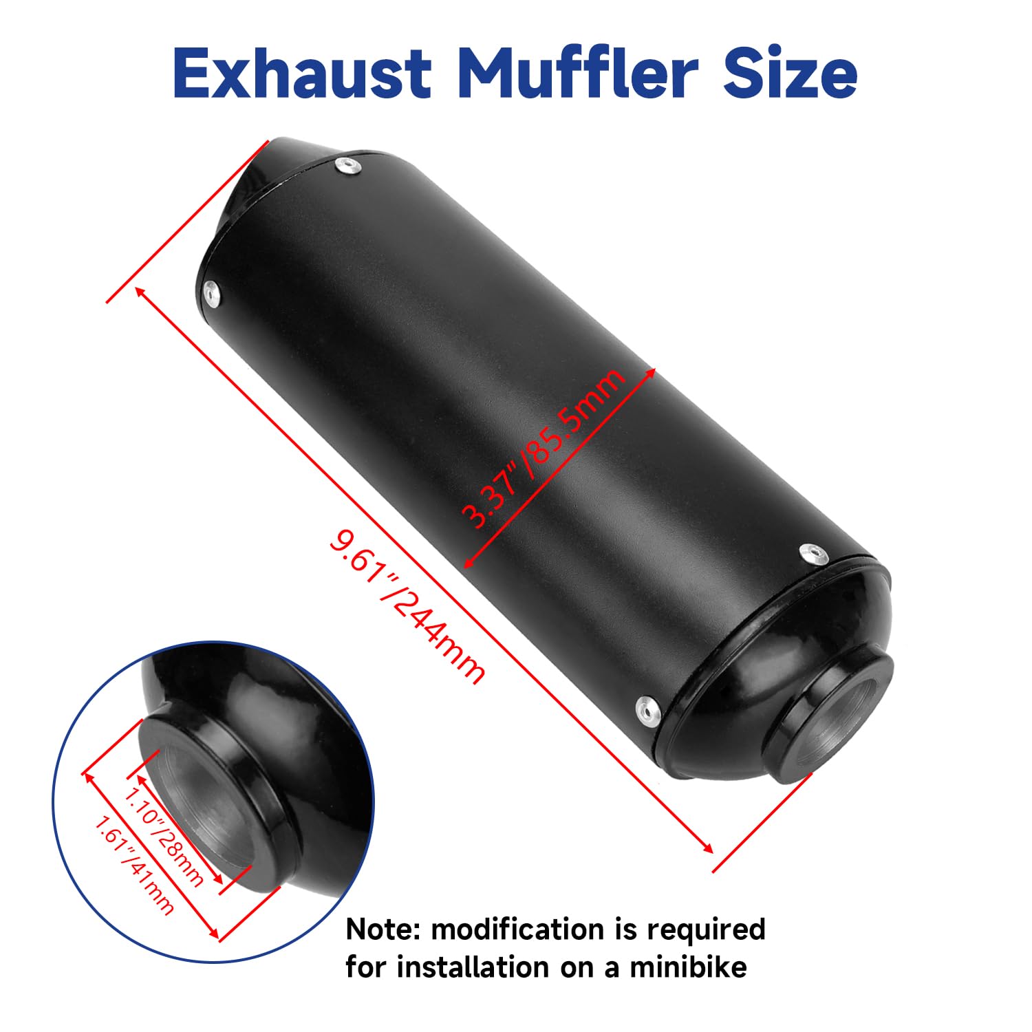 SHIQINHA muffler clamp-attachment illustrating secure, slide-on installation for quick setup.