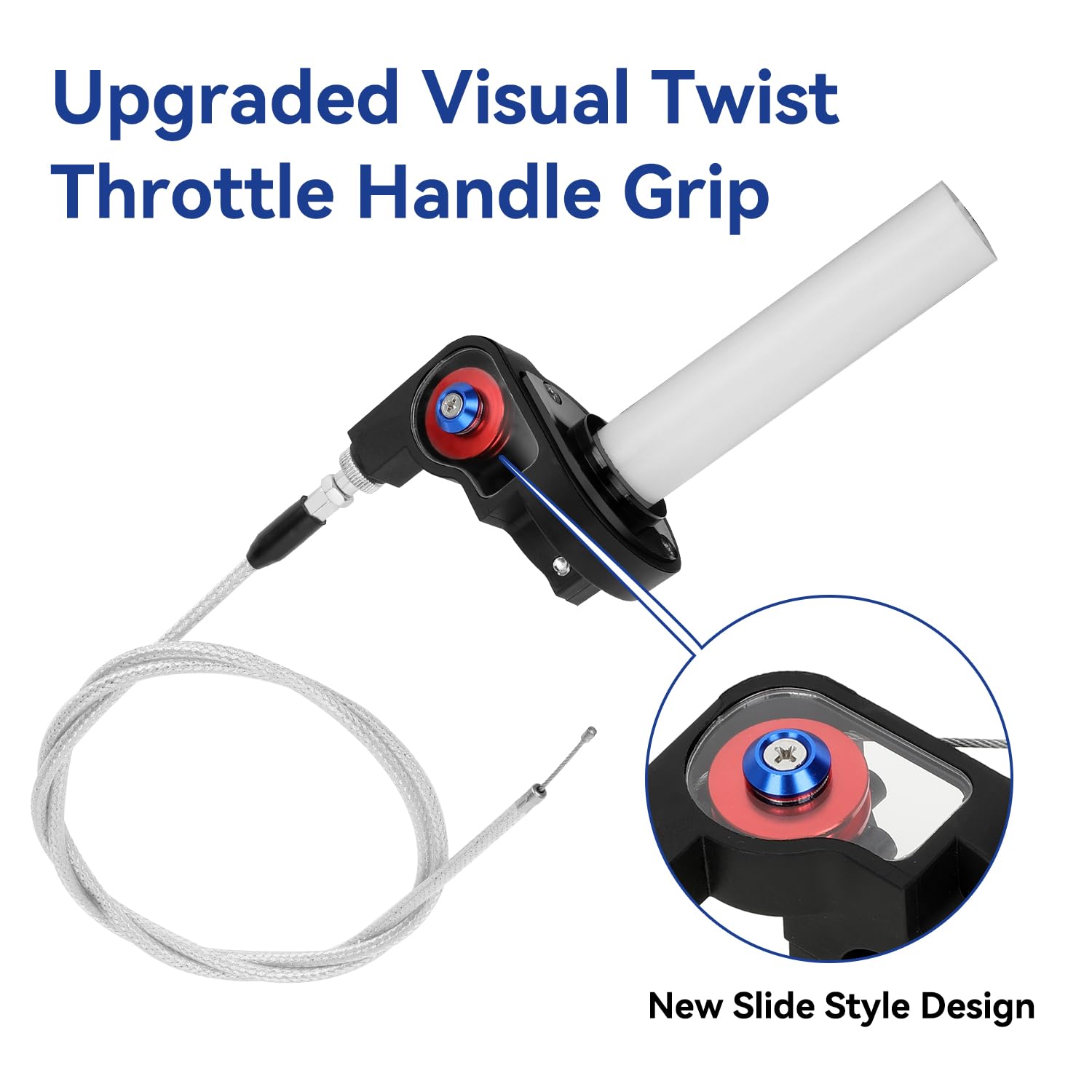 Shiqinha braided throttle cable adds durability against wear.