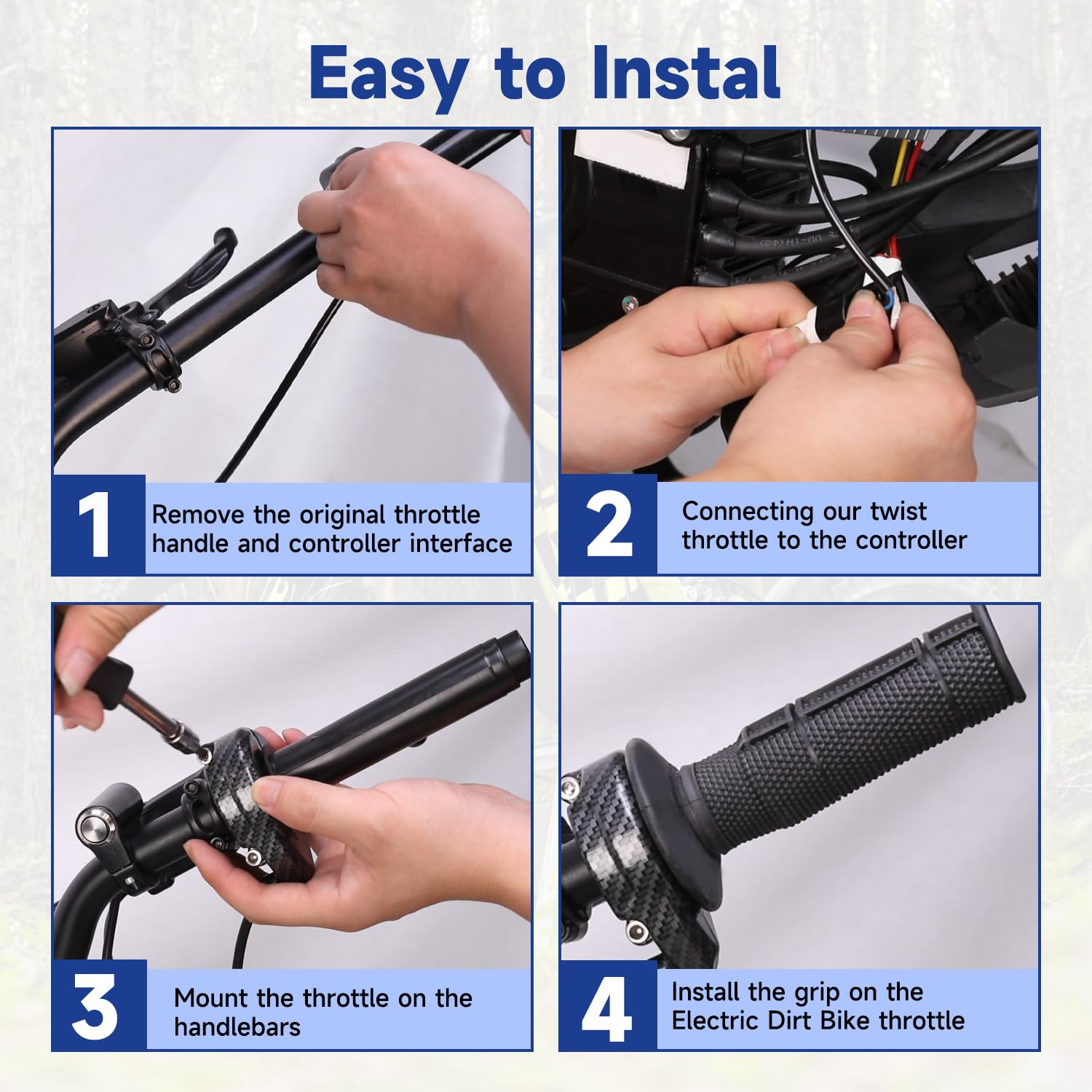 SHIQINHA dirt bike handlebar grips with multi groove slip resistance.