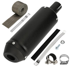 Shiqinha 28mm exhaust muffler close-up for compact slip-on upgrade on dirt bikes