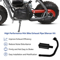 Compact muffler with heat shield reduces rider heat exposure