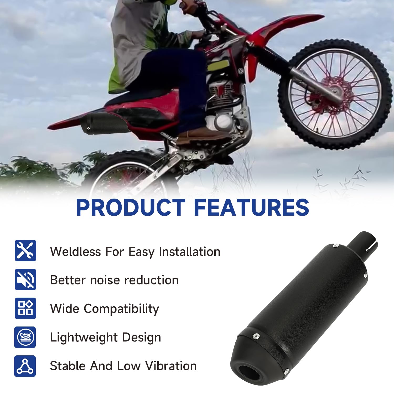 Shiqinha exhaust heat shield protecting rider during rides