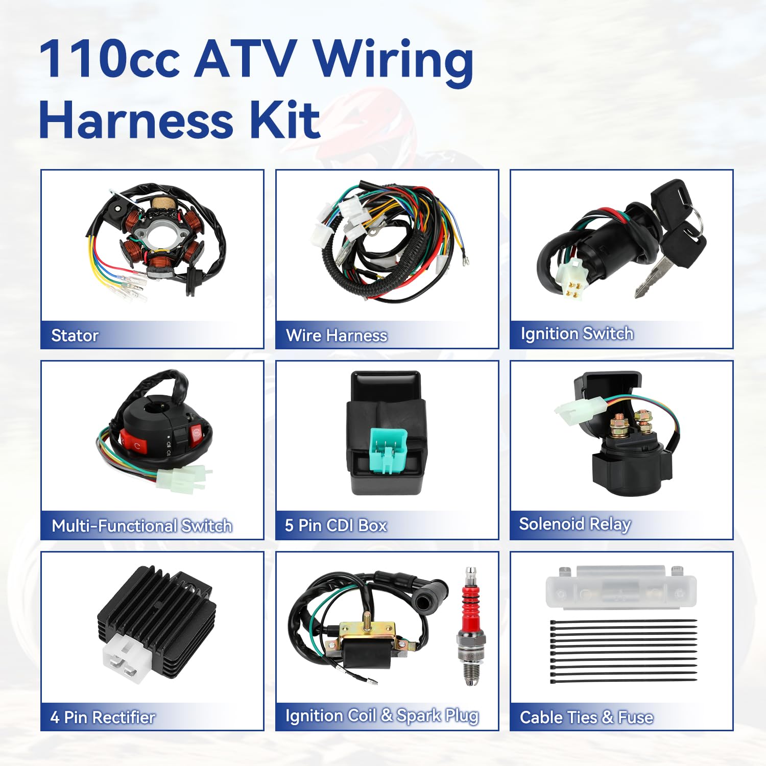 SHIQINHA ignition coil for ATV kit enhances spark delivery and engine start.