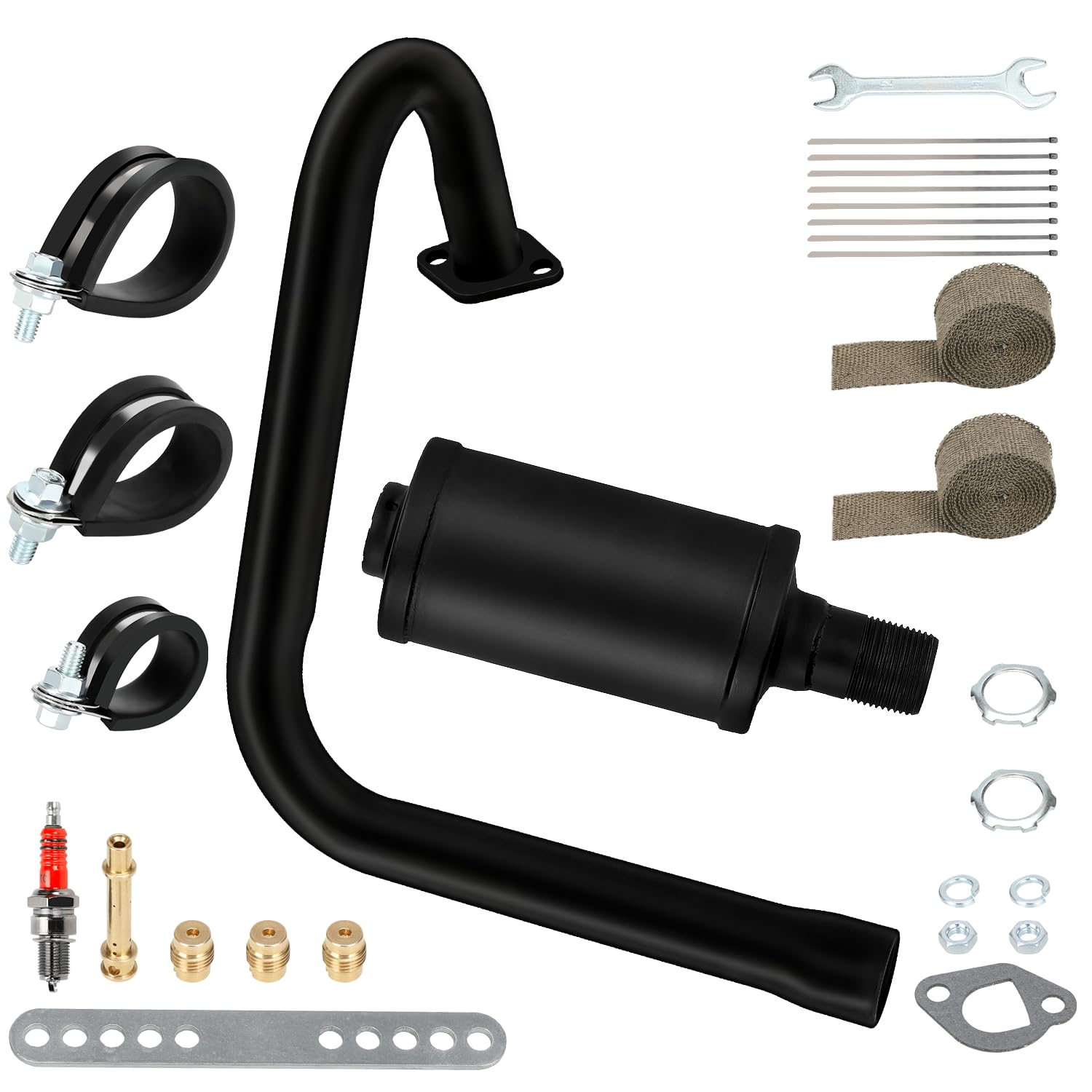SHIQINHA long exhaust pipe and muffler for Predator 212cc improves airflow
