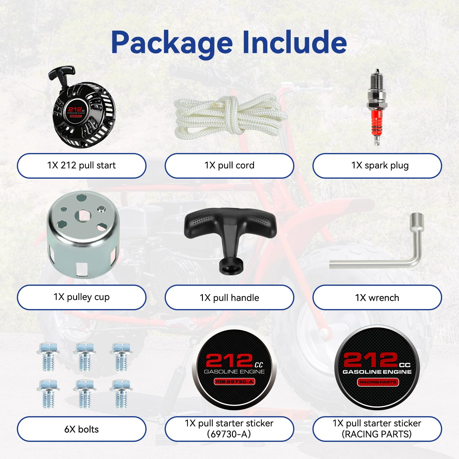 SHIQINHA included bolts and stickers accompany the starter for a complete replacement.