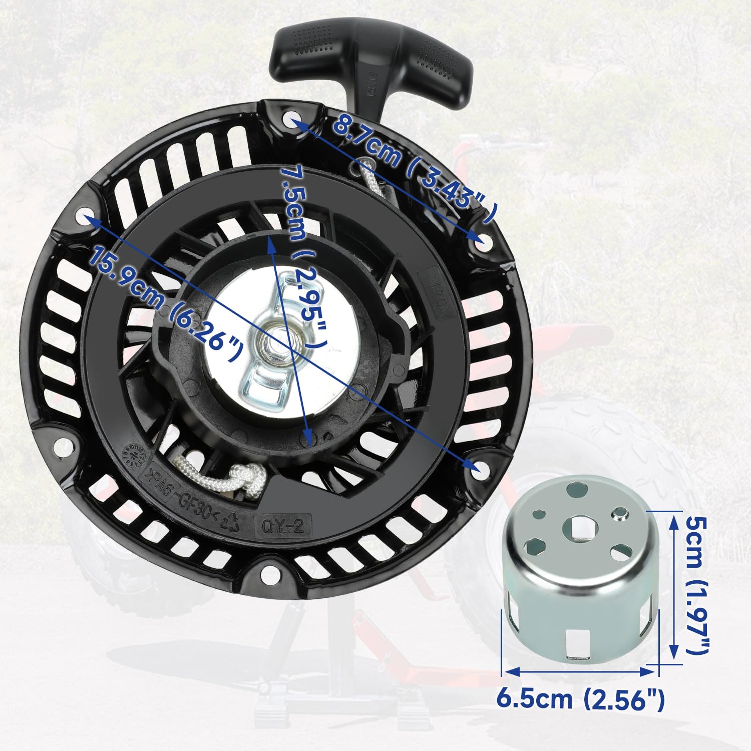 SHIQINHA pull-start cord with wear-resistant nylon for longevity.