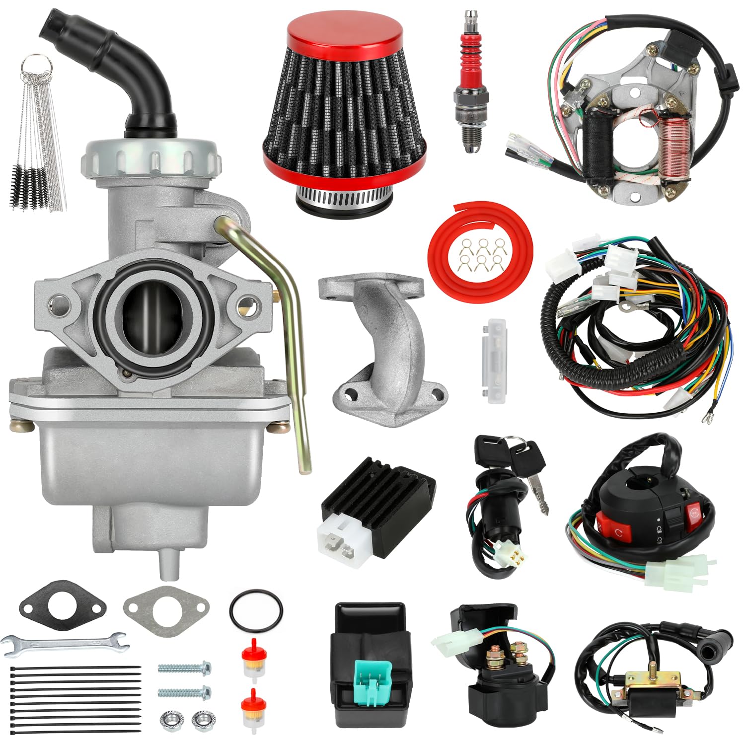 SHIQINHA PZ20 carburetor kit with air filter improves throttle response.