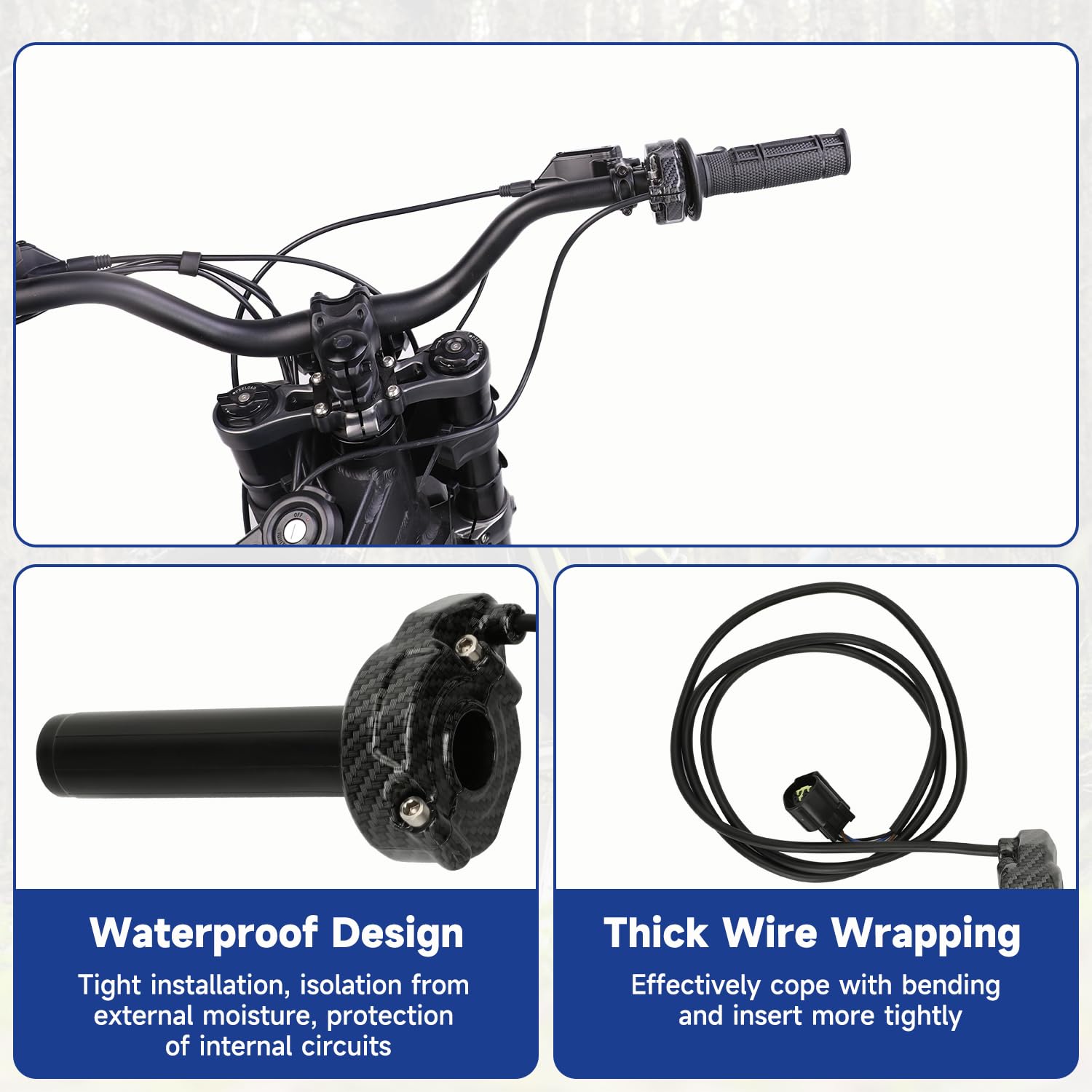 SHIQINHA throttle kit for E-Ride Pro S with carbon fiber appearance and ergonomic grip.