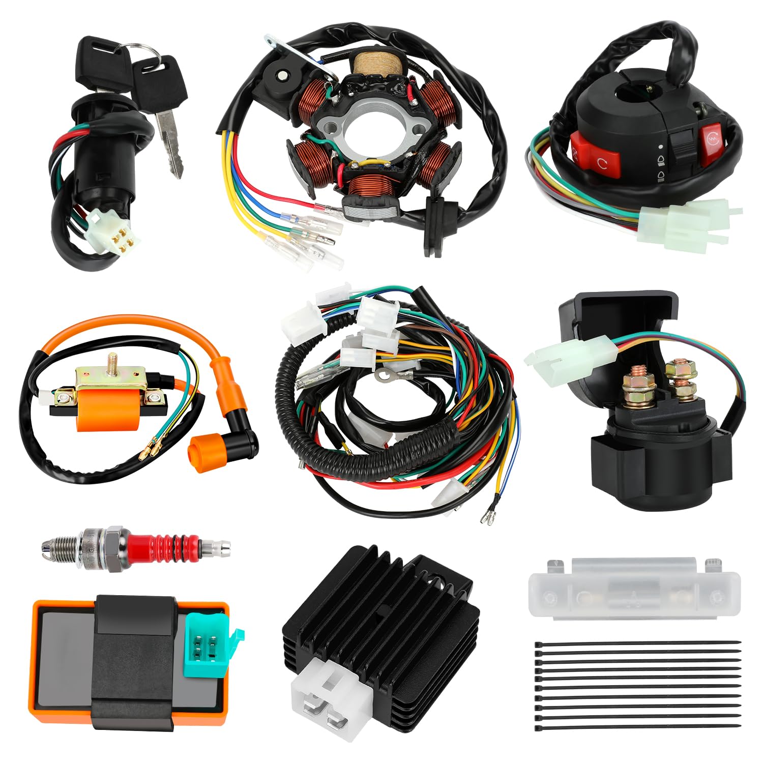 SHIQINHA wiring harness kit for 110cc ATV provides clean power routing for reliable starts