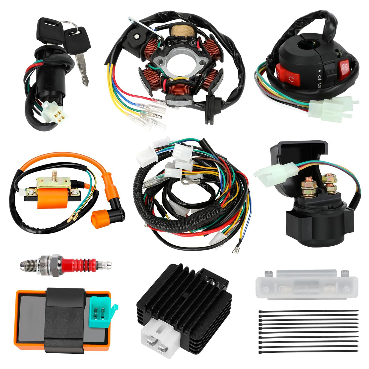 SHIQINHA wiring harness kit for 110cc ATV provides clean power routing for reliable starts