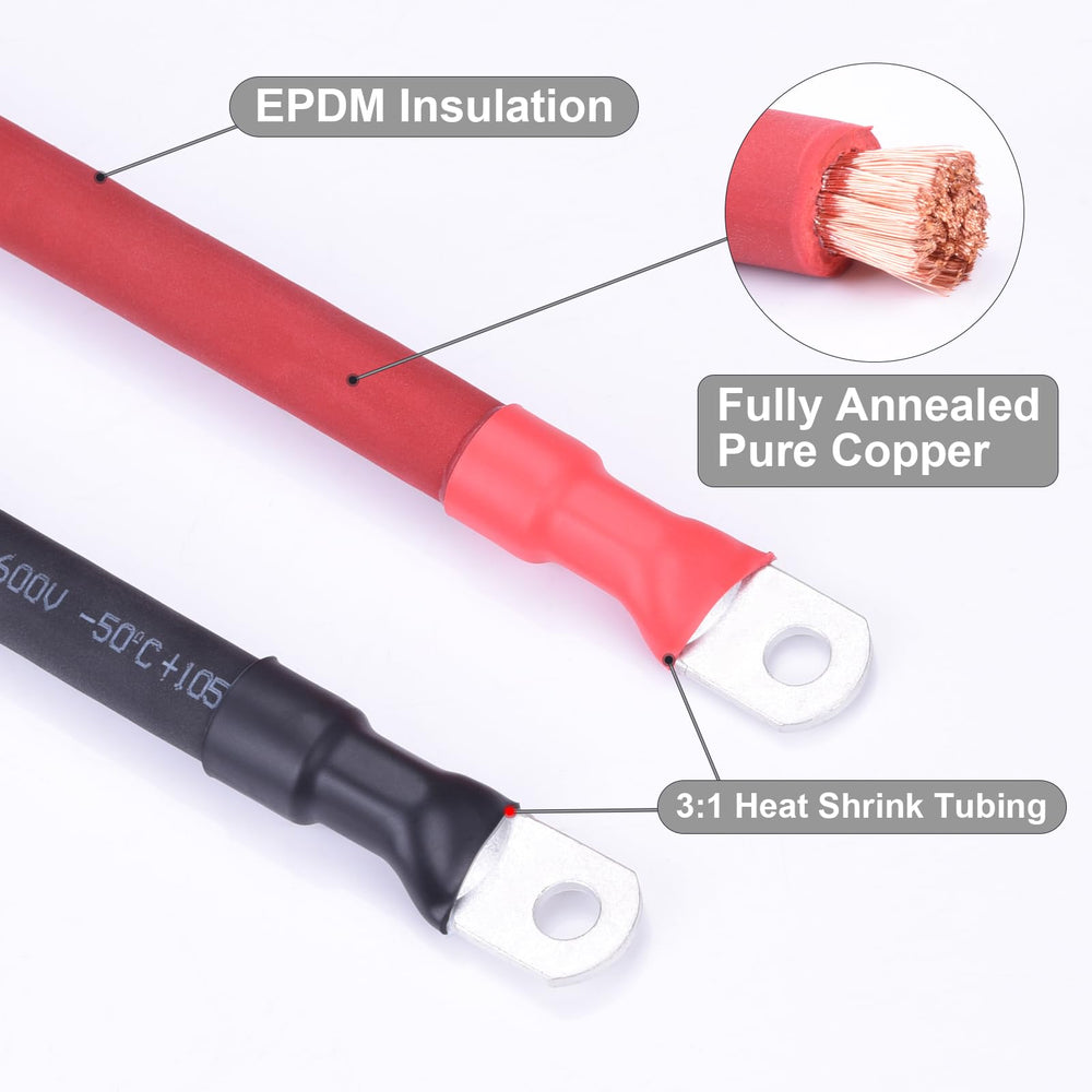 Shirbly 3/8 inch crimped terminals on both ends for secure connections