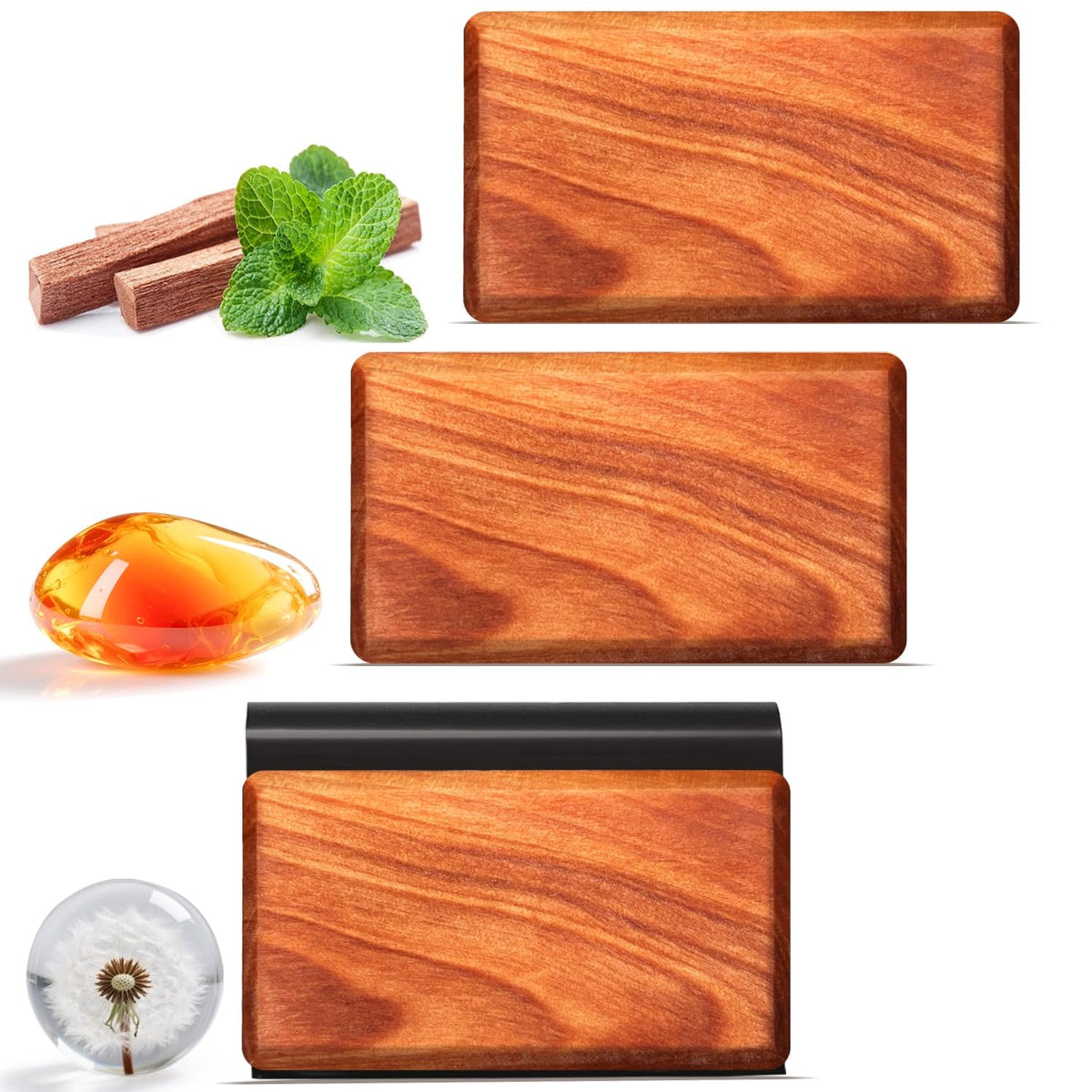 SHITAMEN amber block close-up for long-lasting car fragrance.