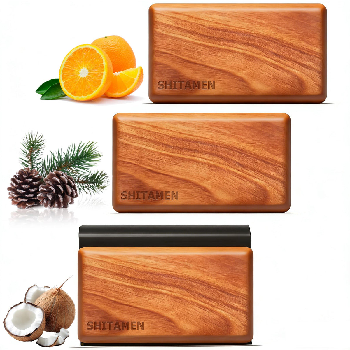 SHITAMEN wood car air freshener on visor clip adds refined scent to your driving space.