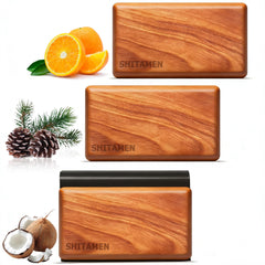 SHITAMEN wood car air freshener on visor clip adds refined scent to your driving space.