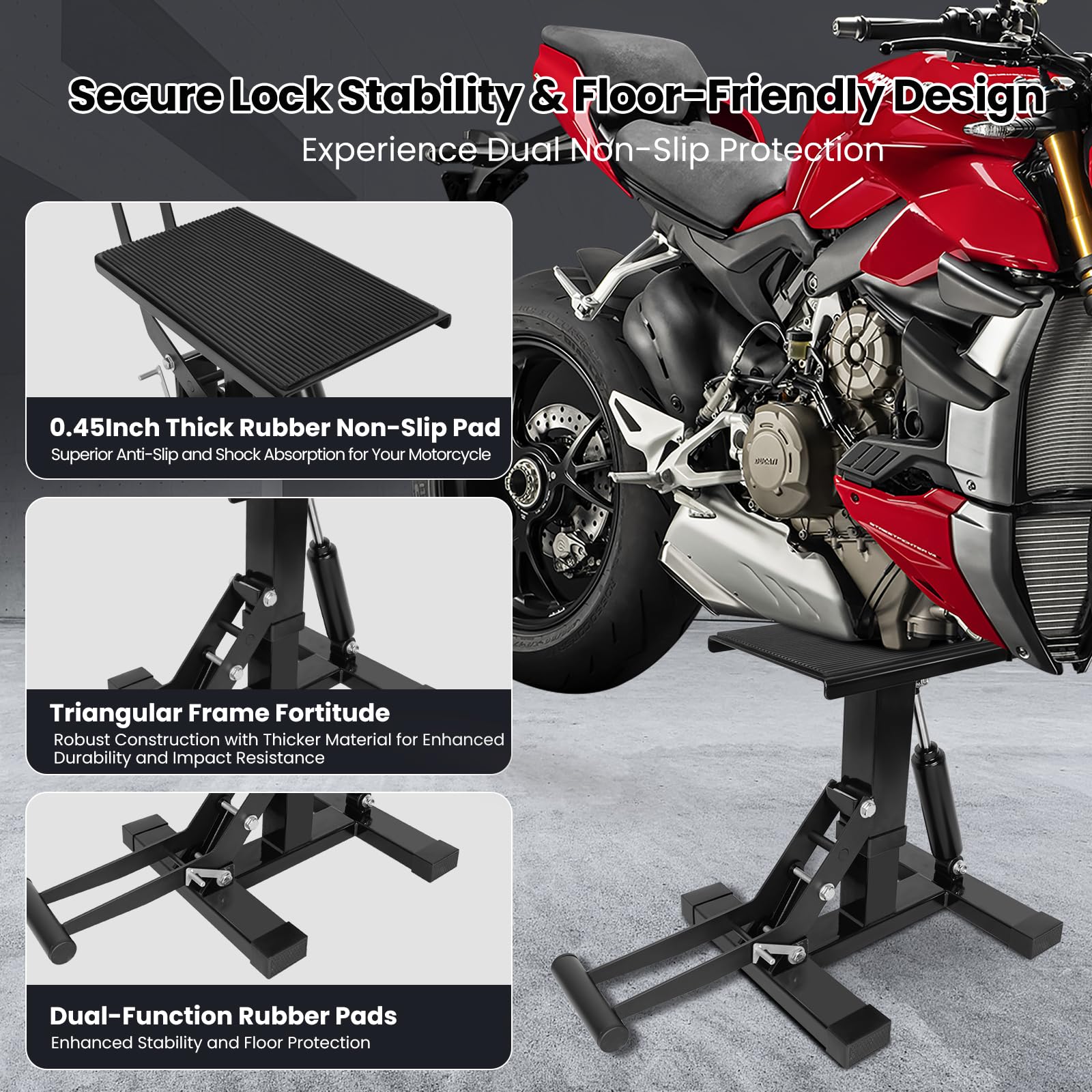 SHMQYSY heavy-duty aluminum stand supports versatile maintenance on dirt bikes.