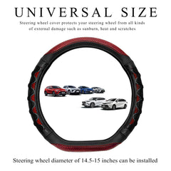 SHMZK red steering wheel cover highlights anti-slip inner rim for secure driving.