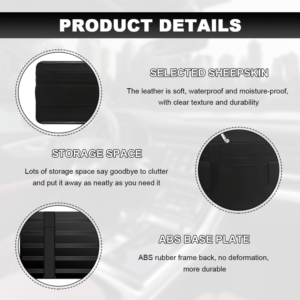 SHMZK suede leather texture close-up highlights premium, durable feel.