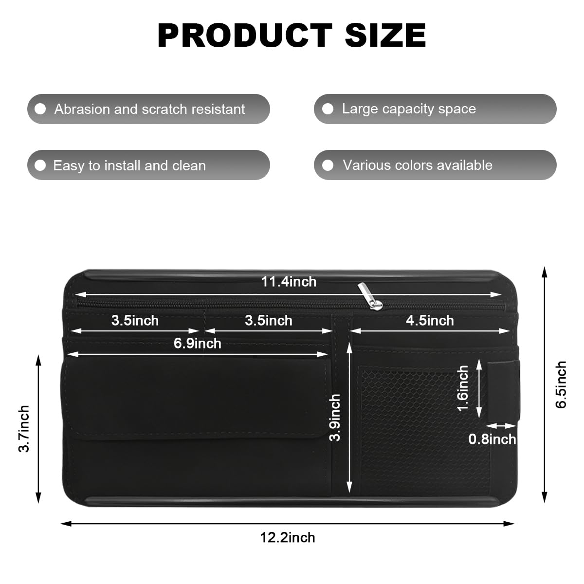 SHMZK sun visor organizer multi-pocket layout demonstrates organized storage.
