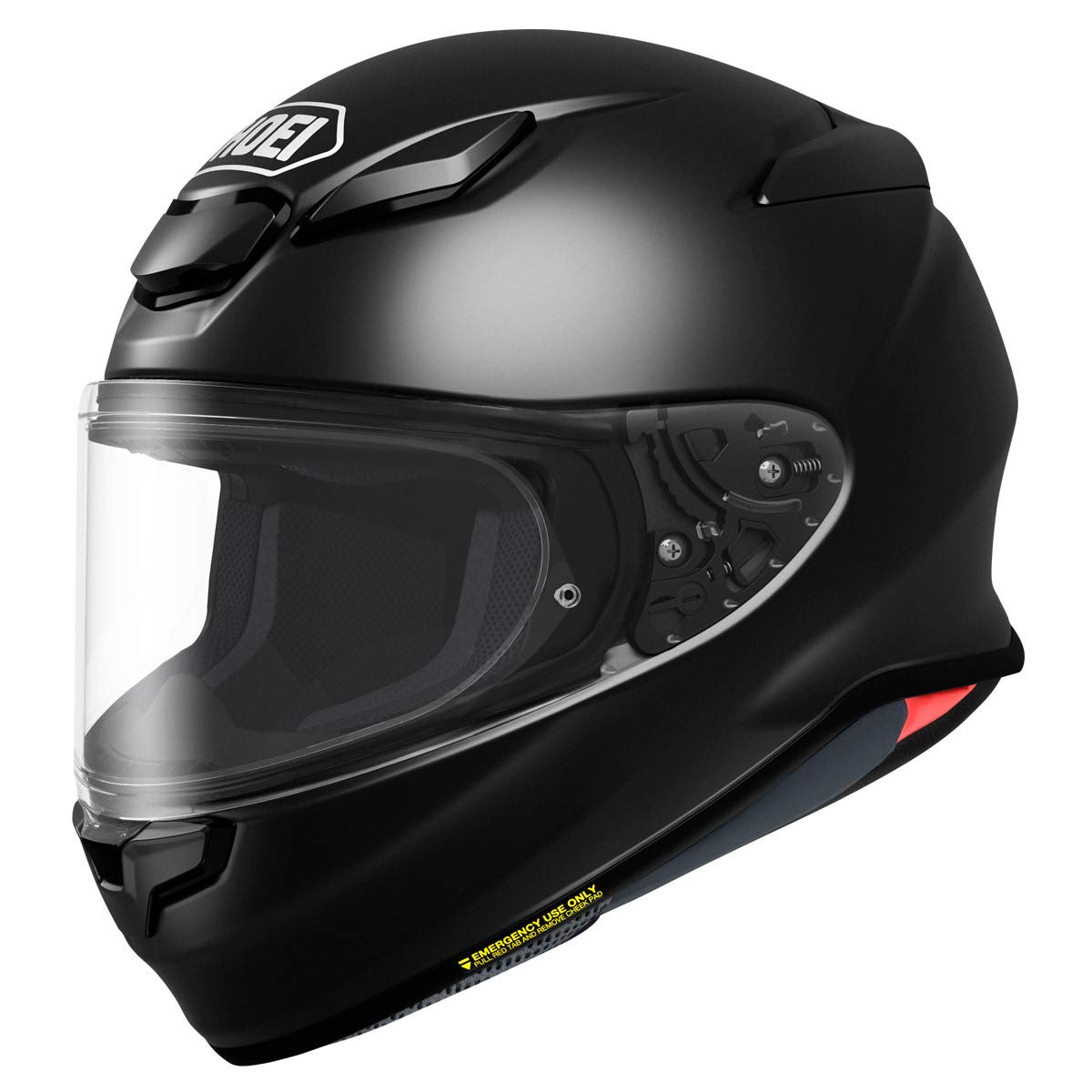 Shoei RF-1400 front view demonstrates aerodynamic shell for smoother riding.