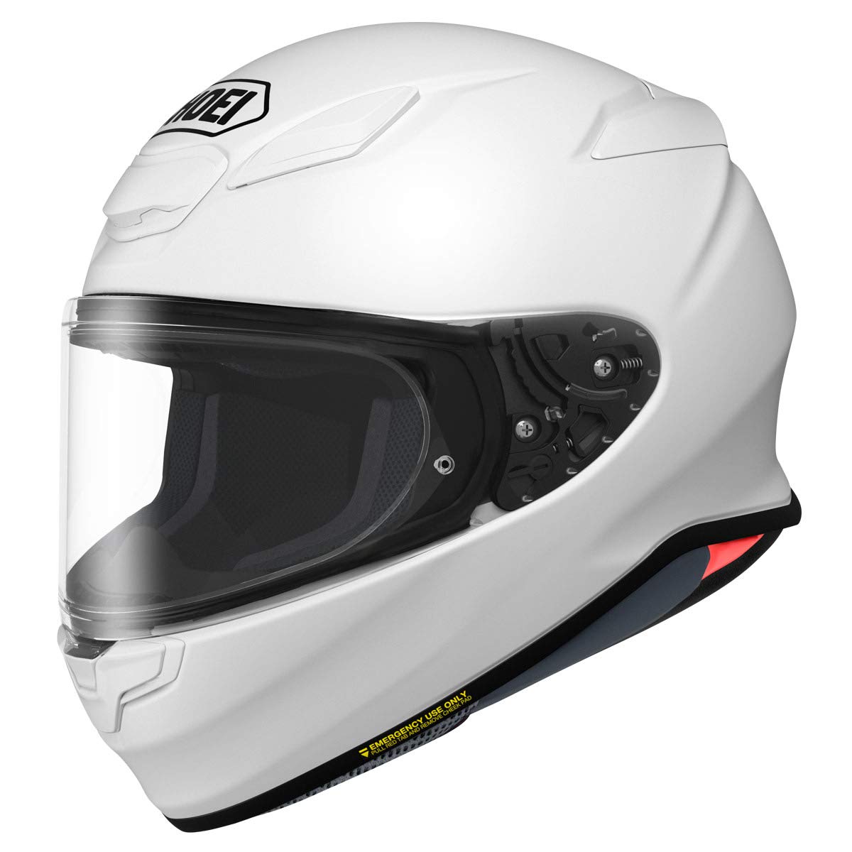Shoei RF-1400 front view with aero profile for smoother wind flow.
