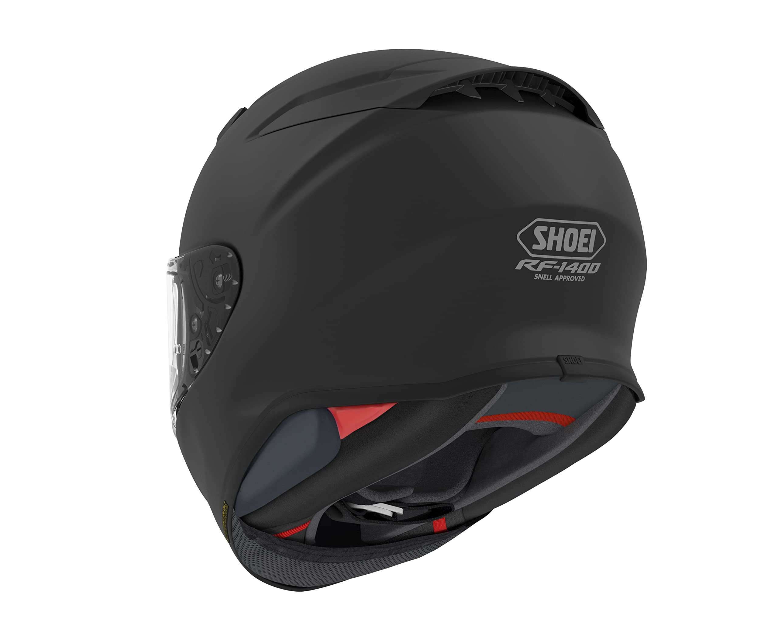 Shoei RF-1400 interior material close-up showing moisture-wicking comfort.