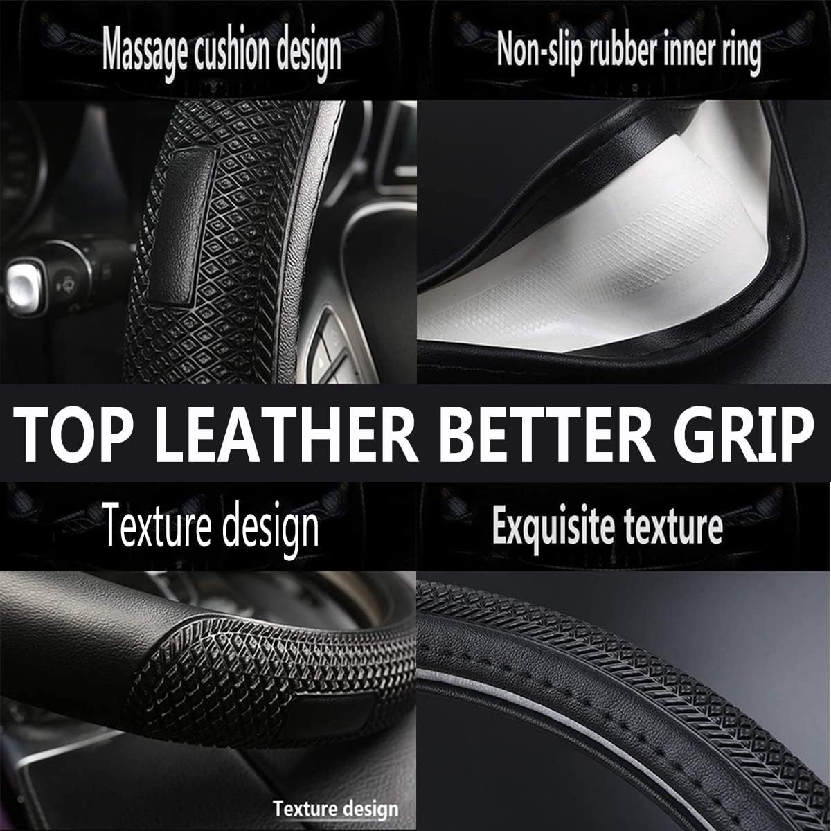 Sholer leather wrap with inner padding provides comfortable, non-slip handling on long trips