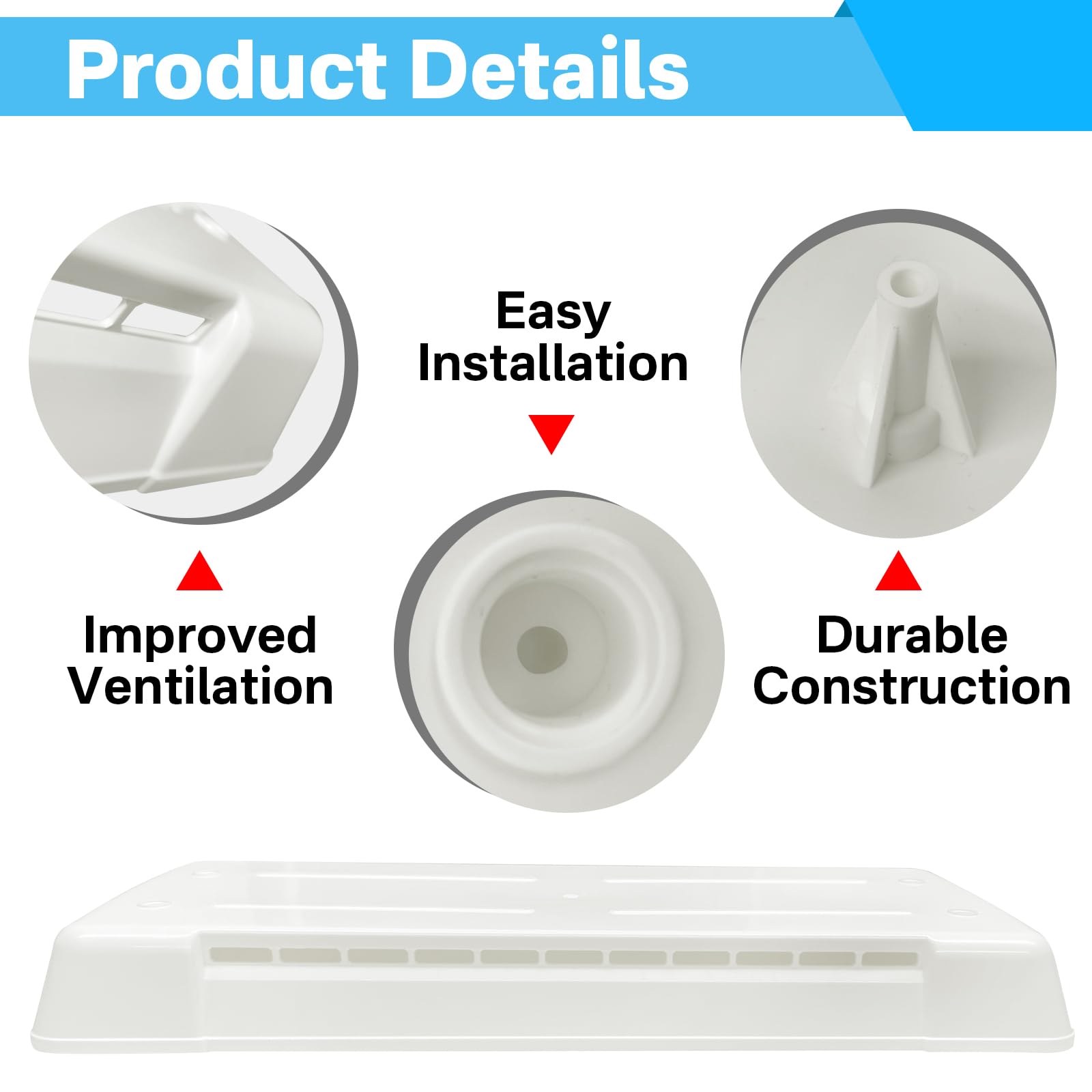 showingo polar white exterior vent cover blends with rv exterior design