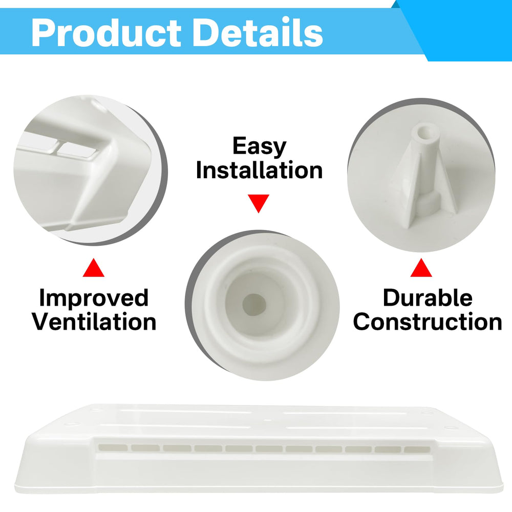 showingo polar white exterior vent cover blends with rv exterior design