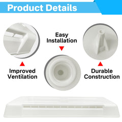 showingo polar white exterior vent cover blends with rv exterior design